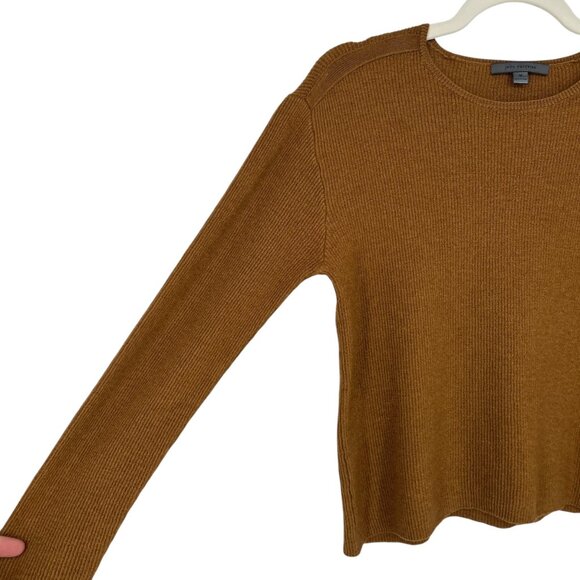 John Varvatos Womens Merino Wool Silk Blend Ribbed Knit Sweater Brown Size Mediu - Picture 6 of 11